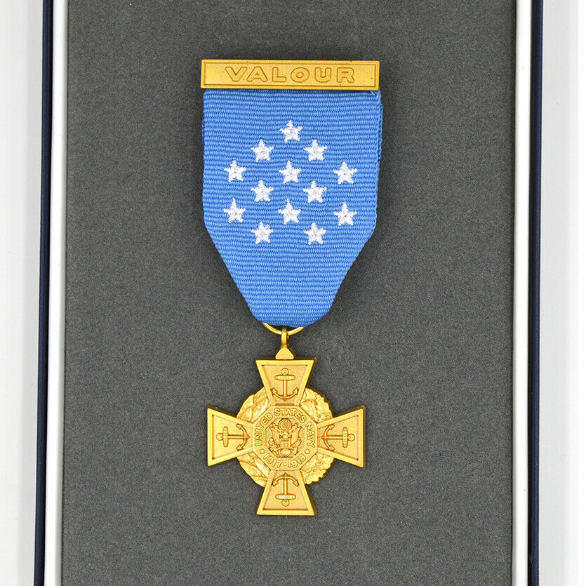 US Orden Navy Medal of Honor „Tiffany Cross“ 1919–1942 – Museumsreplik Sammleranfertigung Reproduktion mit Etui
