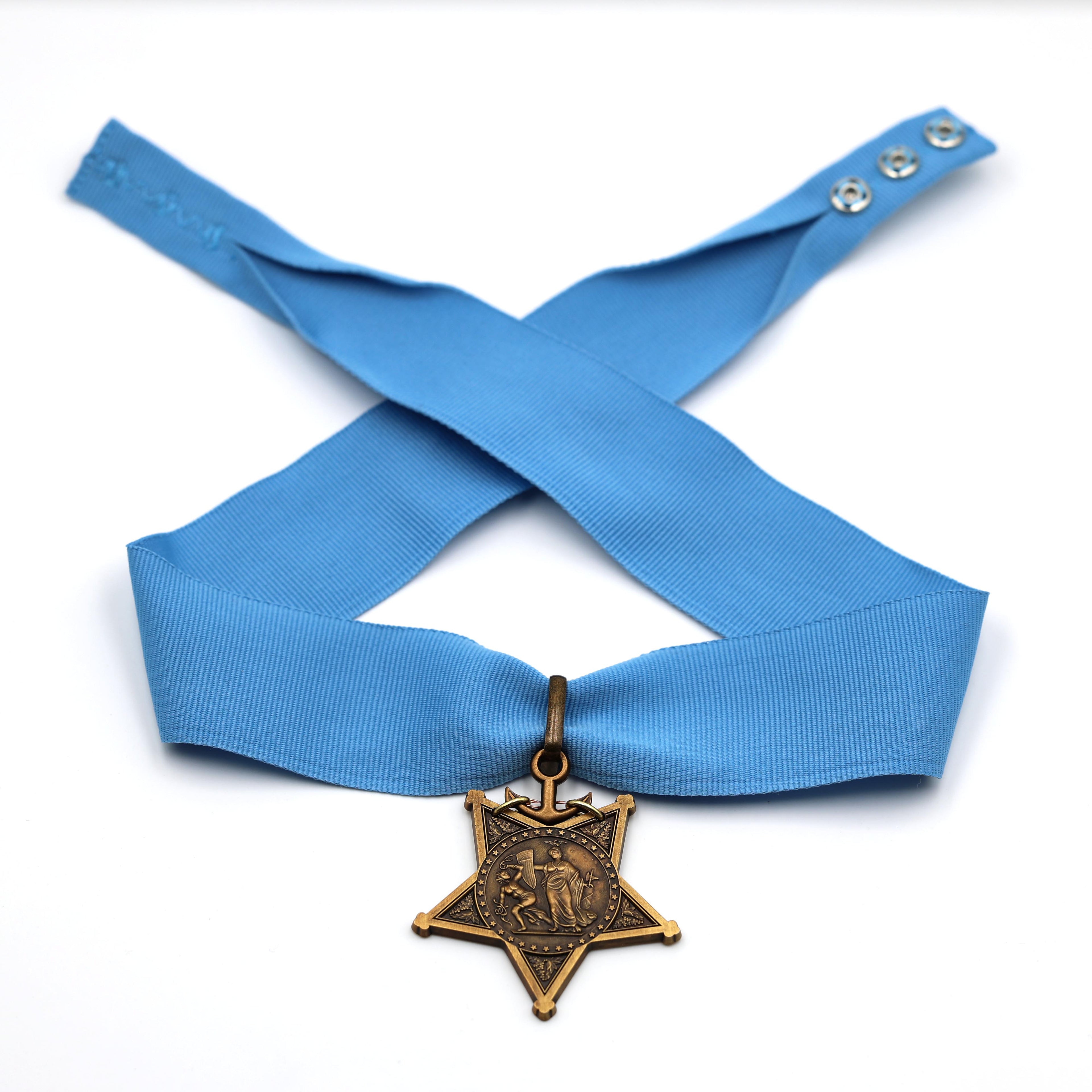 US Orden Navy Medal of Honor 1913–1919 – Museumsreplik Sammleranfertigung Reproduktion mit Bandspange & Etui