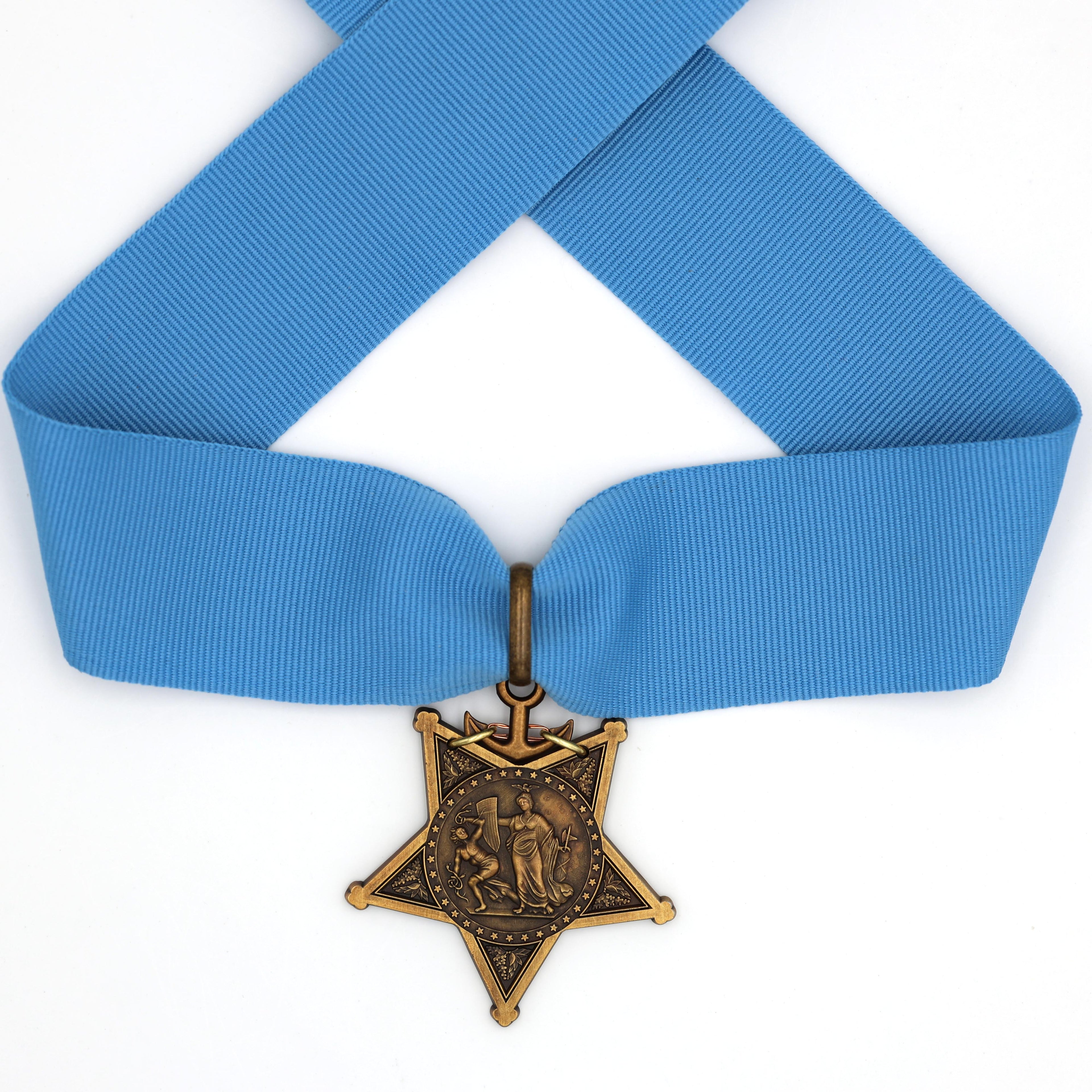 US Orden Navy Medal of Honor 1913–1919 – Museumsreplik Sammleranfertigung Reproduktion mit Bandspange & Etui