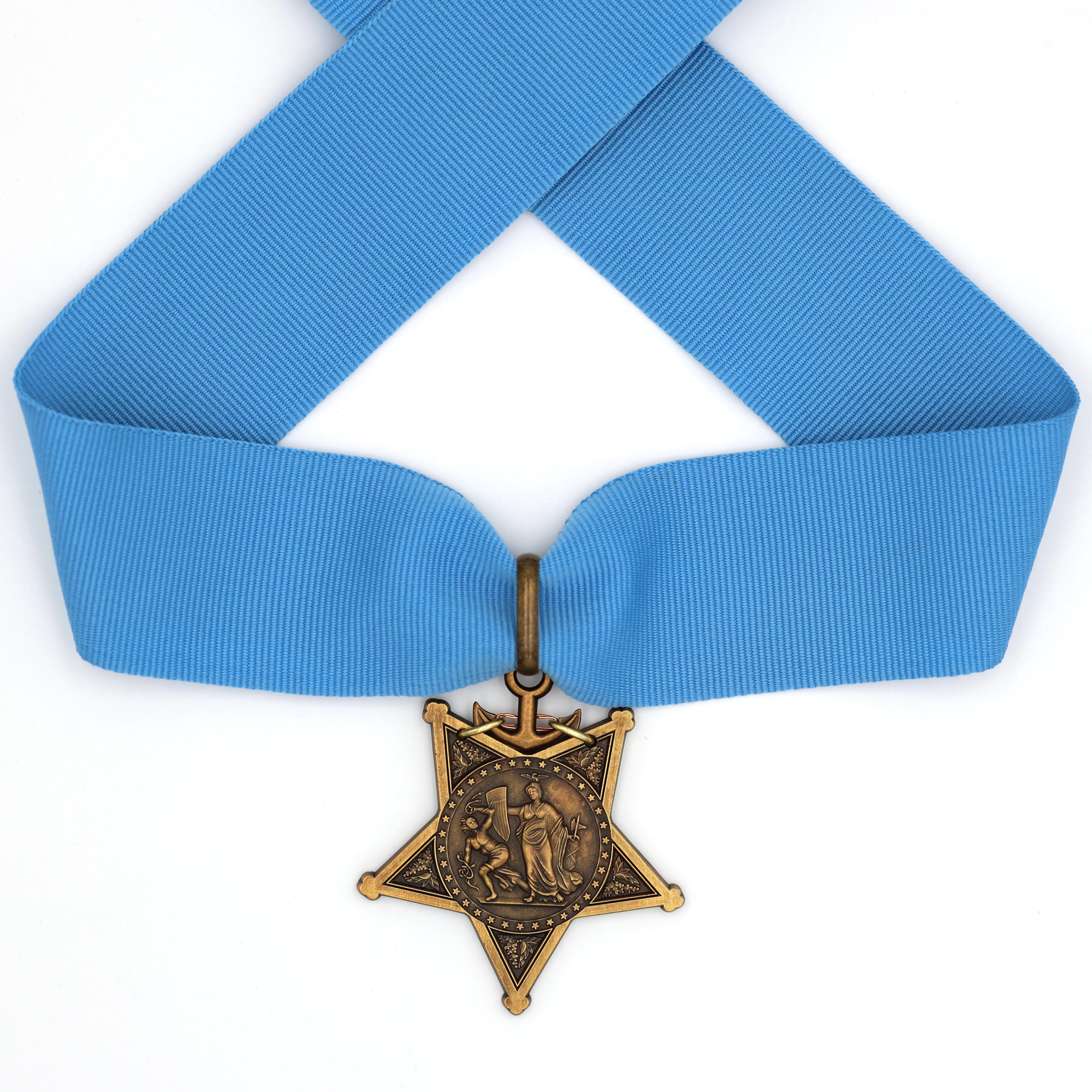 US Orden Navy Medal of Honor 1913–1919 – Museumsreplik Sammleranfertigung Reproduktion mit Bandspange & Etui