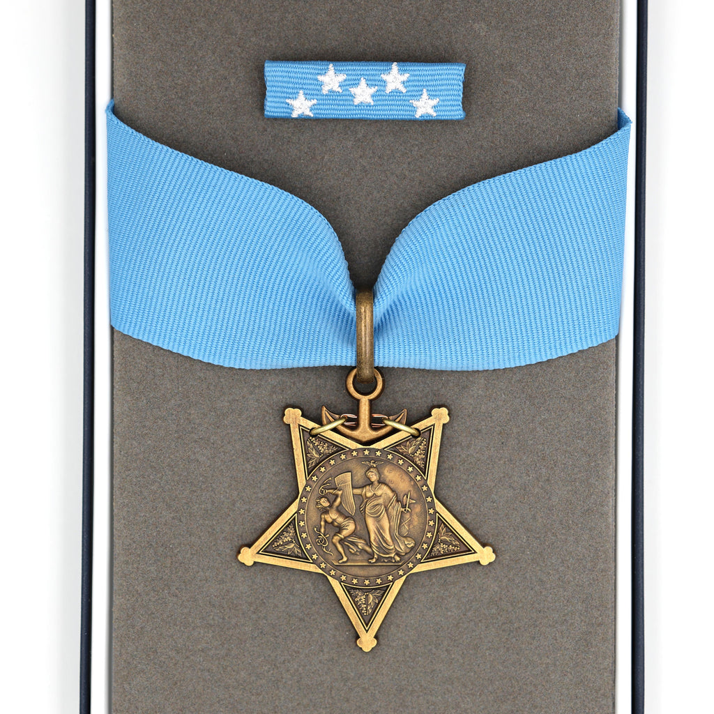 US Orden Navy Medal of Honor 1913–1919 – Museumsreplik Sammleranfertigung Reproduktion mit Bandspange & Etui