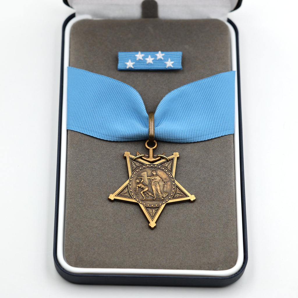 US Orden Navy Medal of Honor 1913–1919 – Museumsreplik Sammleranfertigung Reproduktion mit Bandspange & Etui